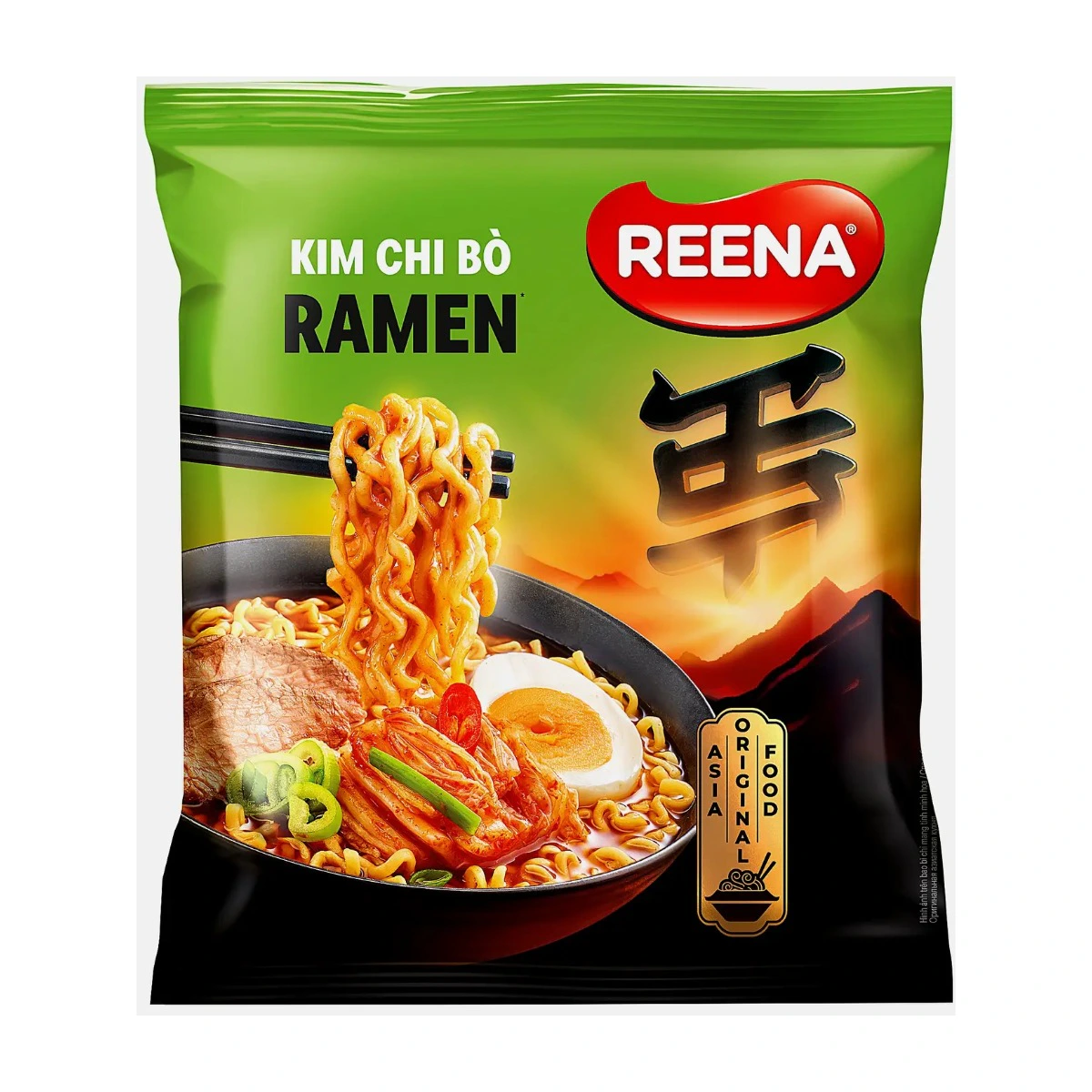Лапша быстрого приготовления Kim Chi Bò RAMEN (Рамен с острым кимчи в мясном бульоне), 115 г