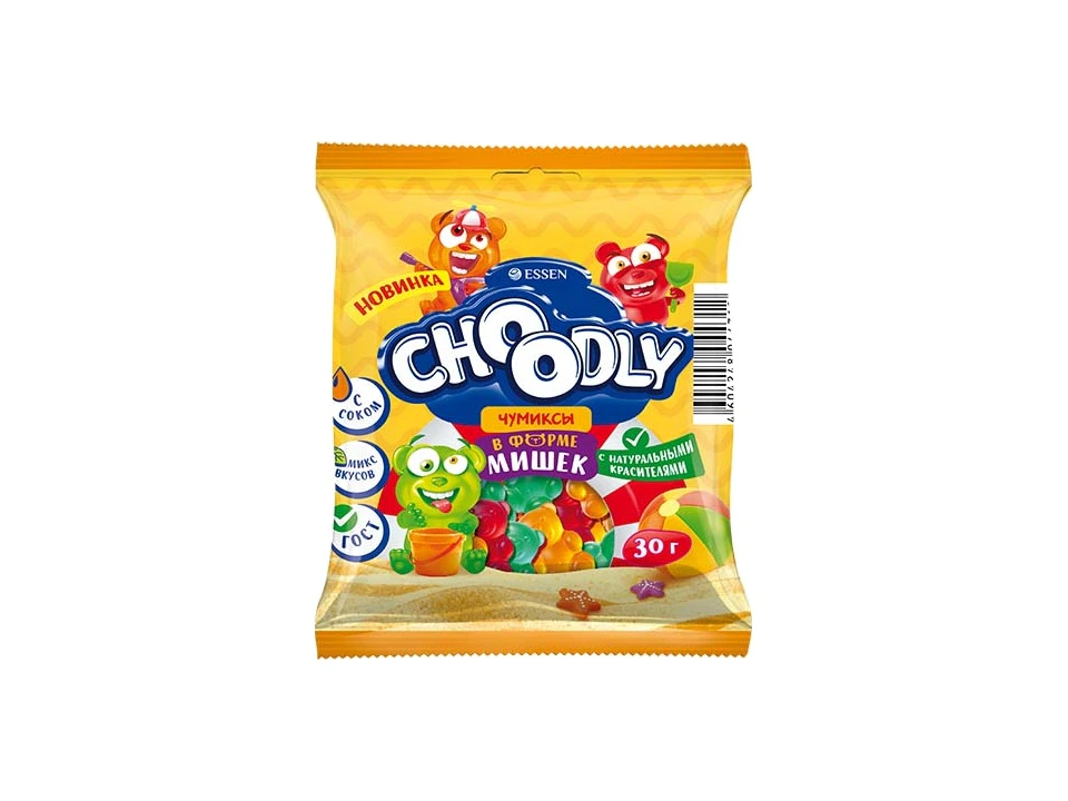 CHOODLY® Мармелад жевательный в форме мишек Пакет 30 г БОНУС