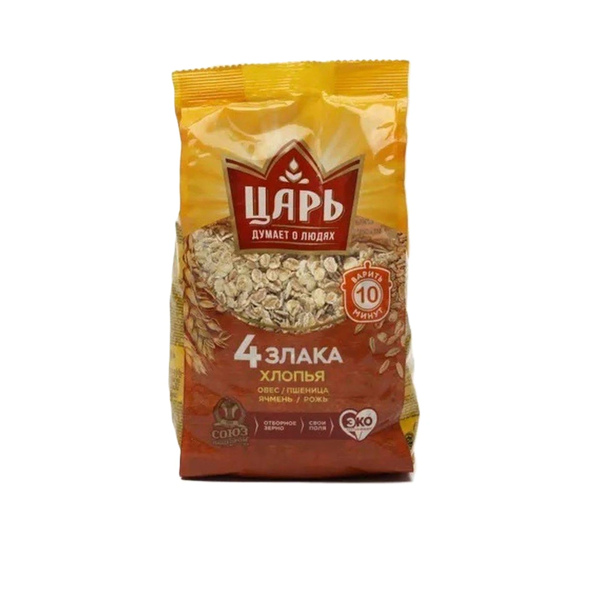 Хлопья из 4-х злаков "Царь" гфр-20пак-400г 8кг