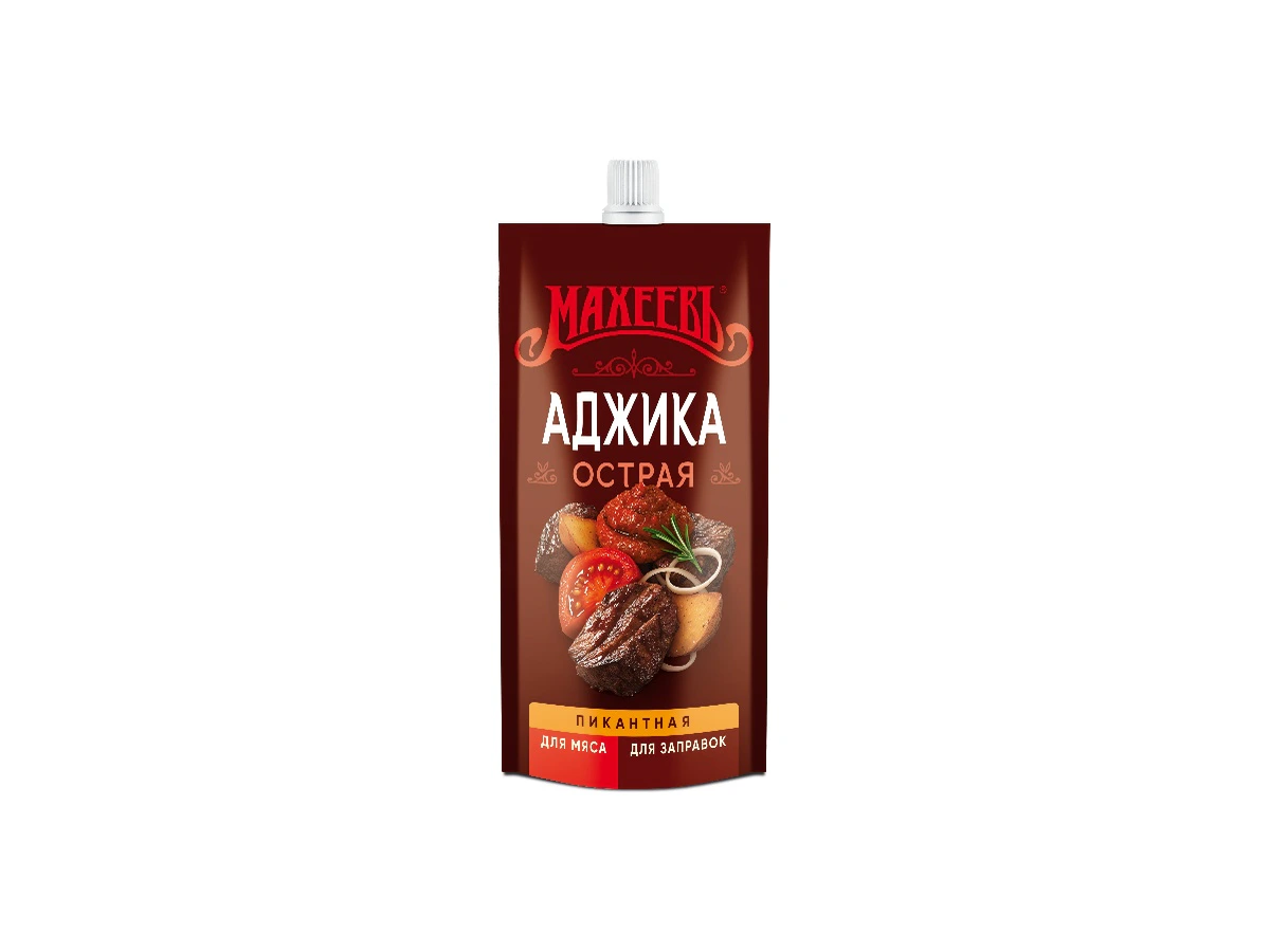 Приправа пищевкусовая "Аджика острая" Махеевъ ДОЙ-ПАК с дозатором 140 г