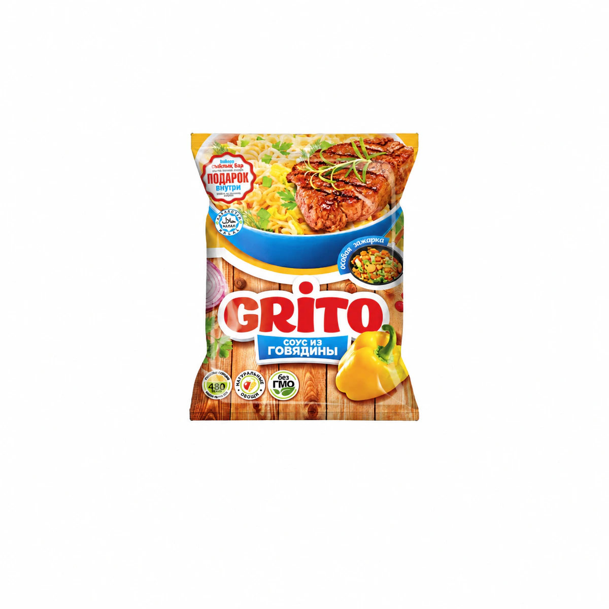 "Grito" лапша,пакет,соус из говядины 80гр/30шт