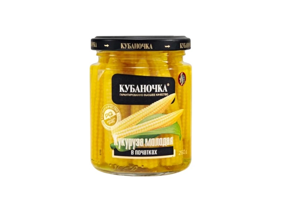 Кукуруза молодая в початках ТМ Кубаночка ст/б 260 гр (6 шт)