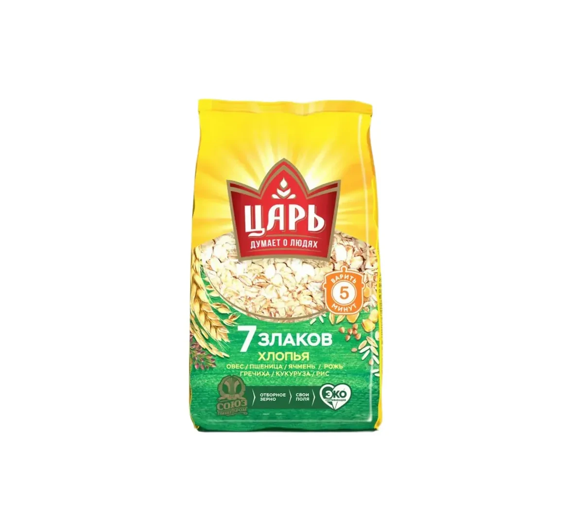 Хлопья из 7-х злаков "Царь" гфр-20пак-400г 8кг