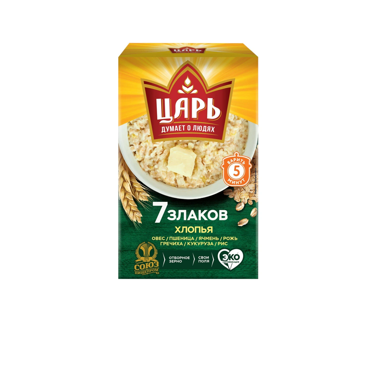 Хлопья из 7-х злаков "Царь" гфр-16КОР-400г 6,4кг