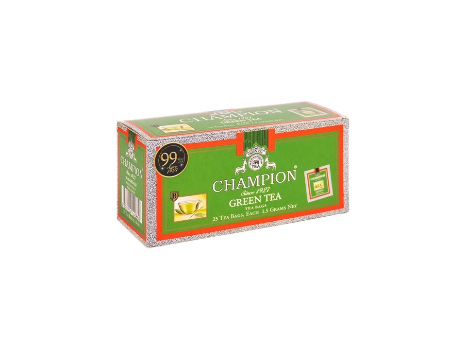 CHAMPION GREEN TEA BAGS 25*1.5 GR (Чай ЧЕМПИОН ЗЕЛЕНЫЙ/пакет-й/ (25*1,5) ГР)