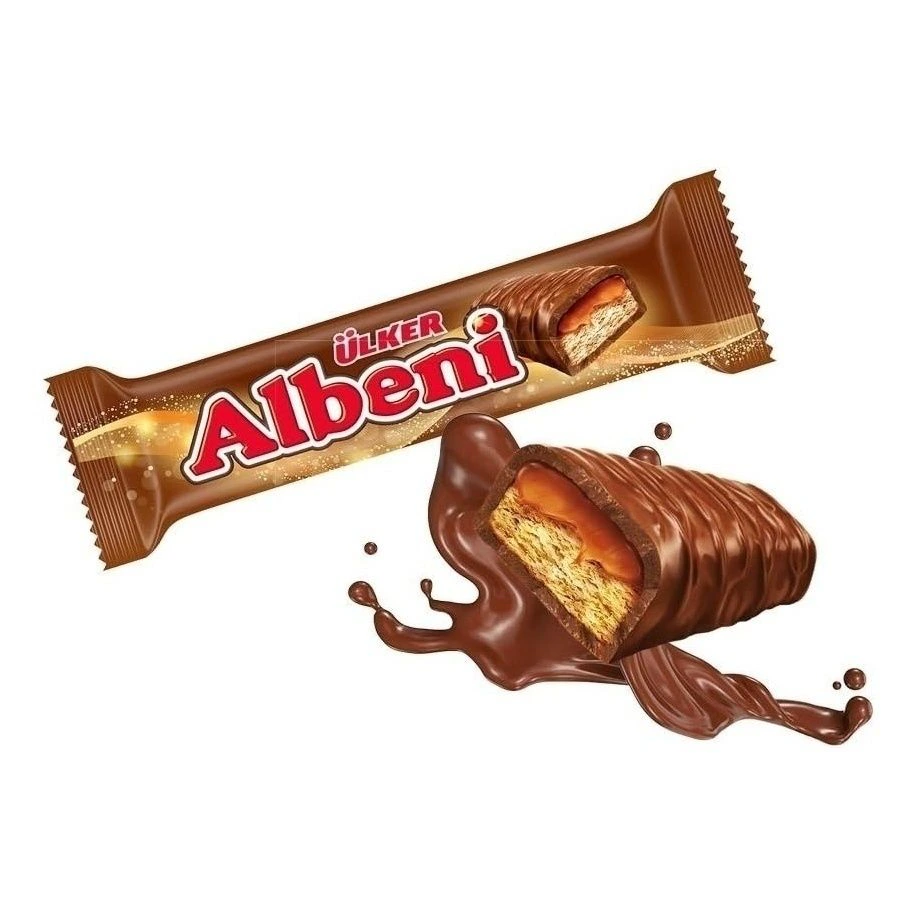 Шок. батончик "Albeni" с карам. покр. в мол. шок. 40гр. 1*24*6 ULKER 00345-00