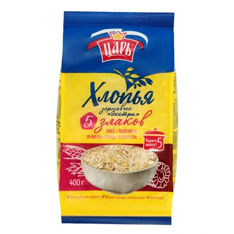 Хлопья из 5-ти злаков "Царь" гфр-20пак-400г 8кг