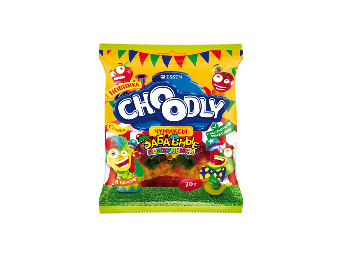 CHOODLY®ЗАБАВНЫЕ ПОЛЗУНЧИКИ® Мармелад жевательный Пакет 70 г
