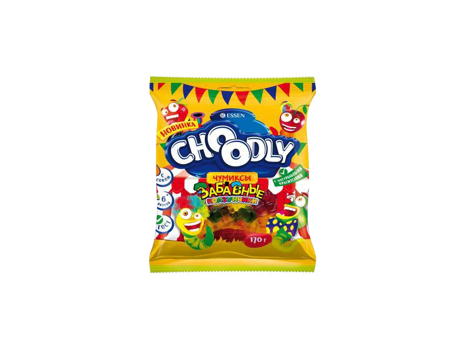 CHOODLY®ЗАБАВНЫЕ ПОЛЗУНЧИКИ. Мармелад жевательный Пакет 170 г