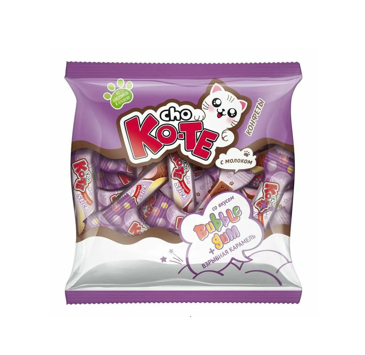 STIСK/СТИК "CHO KO-TE"®. Конфеты со вкусом BUBBLE GUM/БАББЛ ГАМ и взрывной карамелью Пакет 1 кг *