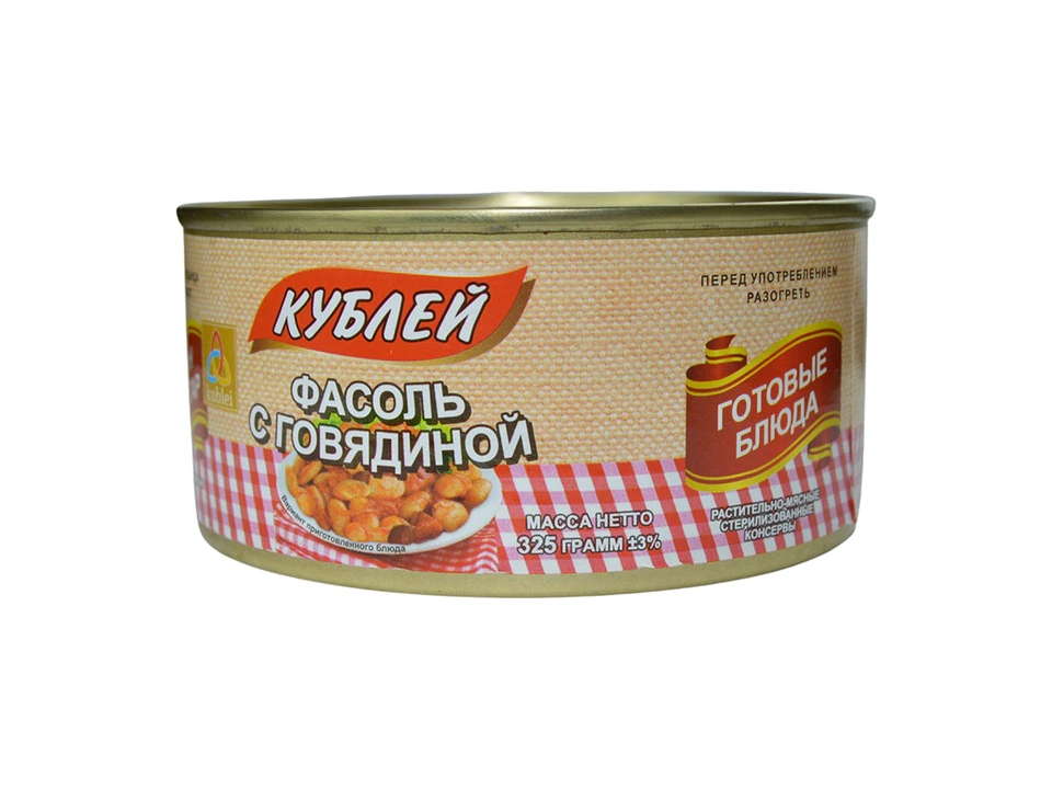 Фасоль с говядиной белая 0,325 кг