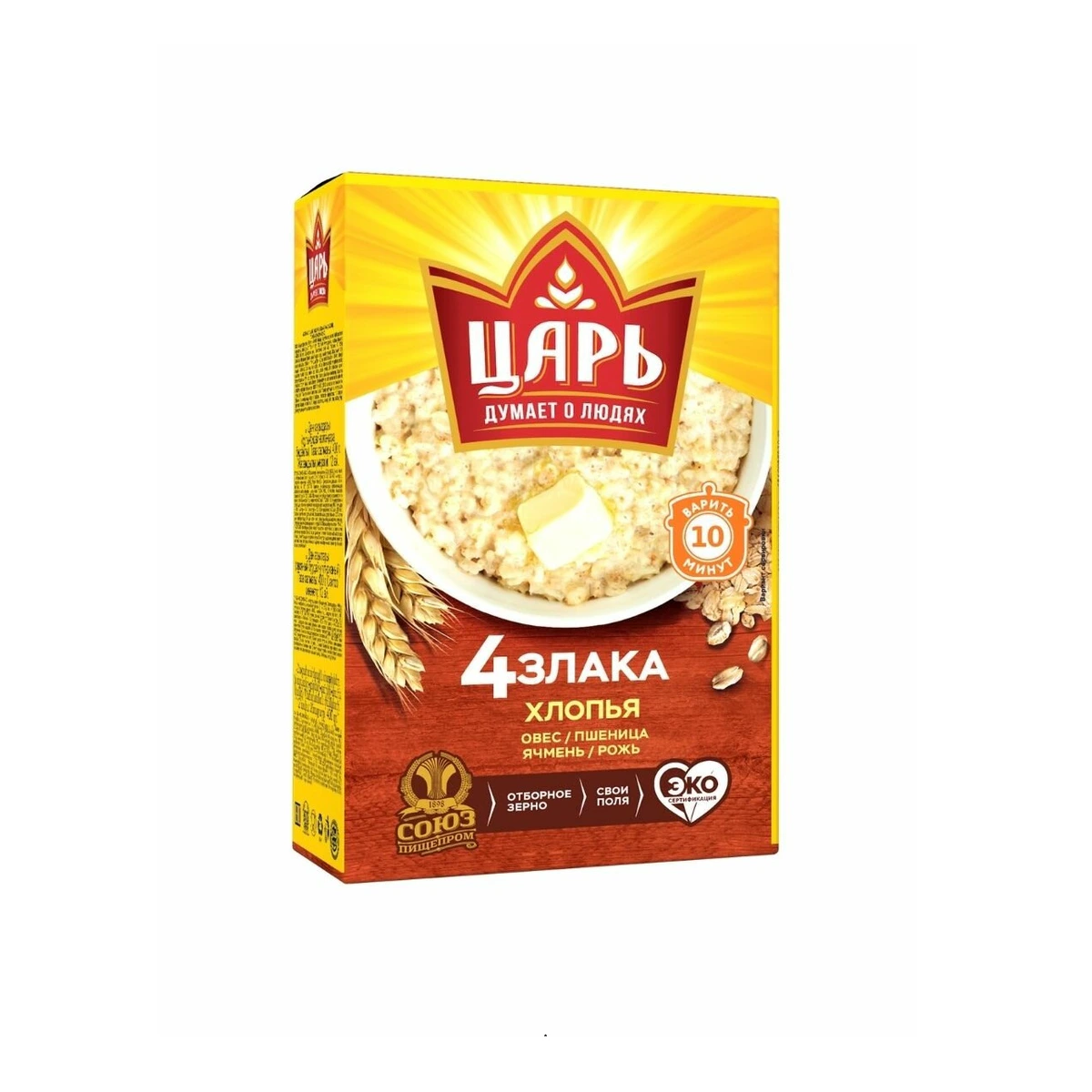 Хлопья из 4-х злаков "Царь" гфр-16КОР-400г 6,4кг